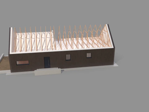 Modern House Truss System 3D Model