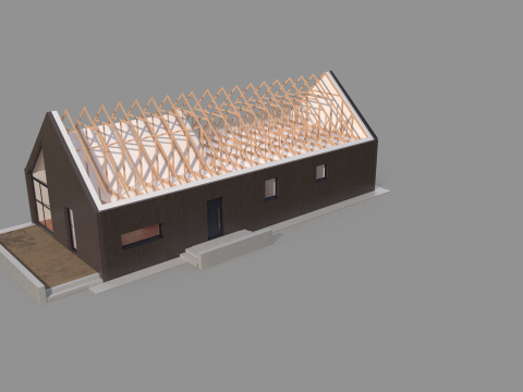 Nowoczesny system kratownic domowych Model 3D
