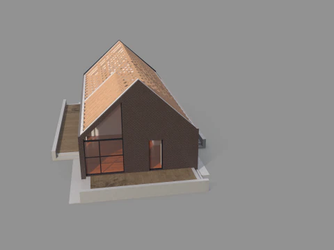 Modern House Truss System 3D Model