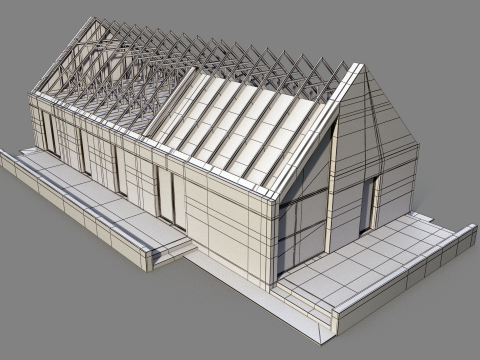 Nowoczesny system kratownic domowych Model 3D