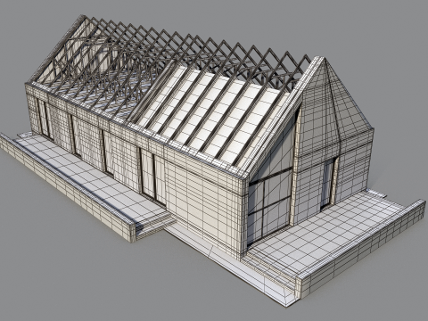 Nowoczesny system kratownic domowych Model 3D