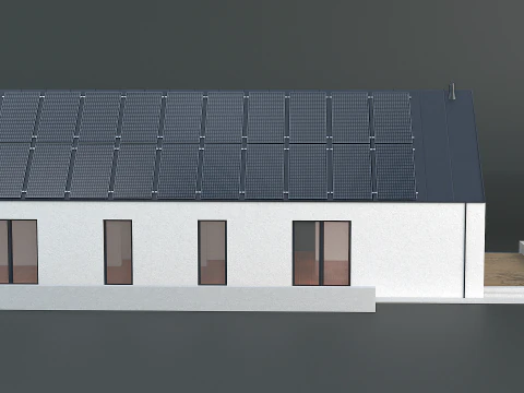 Maison moderne avec cellule solaire Modèle 3D