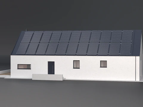 Maison moderne avec cellule solaire Modèle 3D