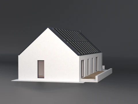 Maison moderne avec cellule solaire Modèle 3D
