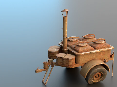 Old Army Filed Kitchen 3D Model