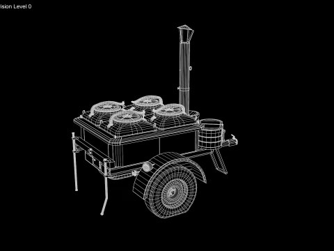 Old Army Filed Kitchen 3D Model