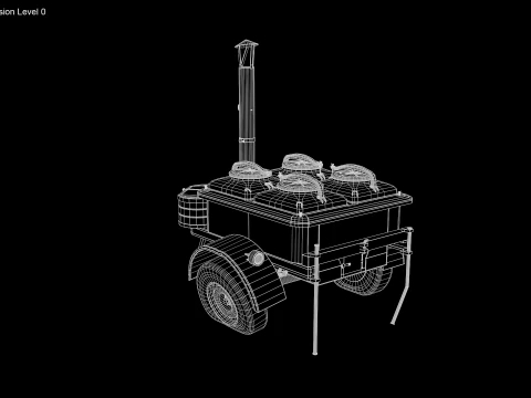 Old Army Filed Kitchen 3D Model