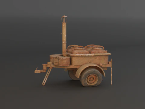 Old Army Filed Kitchen 3D Model