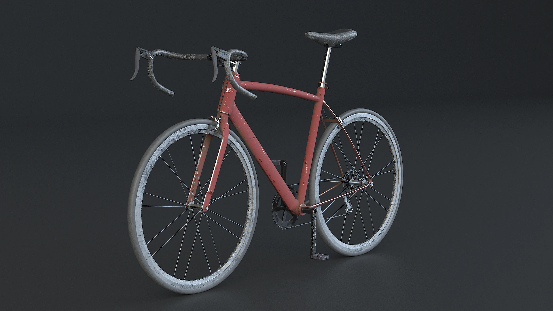 Old Generic Road Bicycle 3D Model .c4d .max .obj .3ds .fbx .stl .blend 