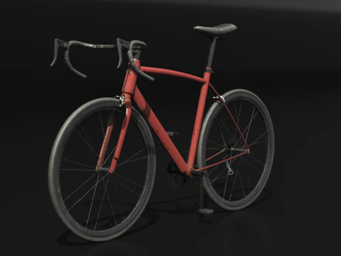 Old Generic Road Bicycle 3D Model