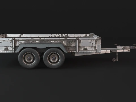 Rusted Cargo Trailer PBR 3D Model