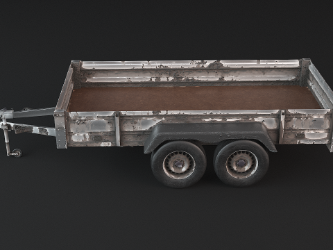 Paslanmış Kargo R&ouml;morku PBR 3D Model