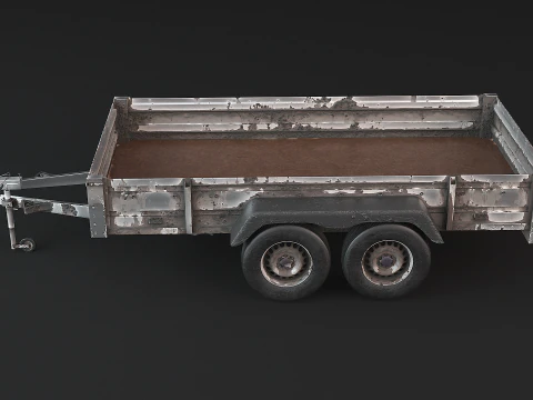 Rusted Cargo Trailer PBR 3D Model