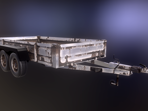 Paslanmış Kargo R&ouml;morku PBR 3D Model