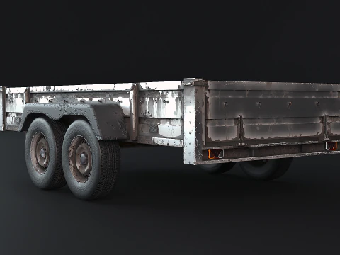 Rusted Cargo Trailer PBR 3D Model