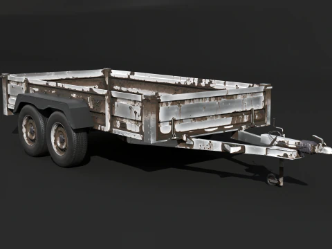 Rusted Cargo Trailer PBR 3D Model