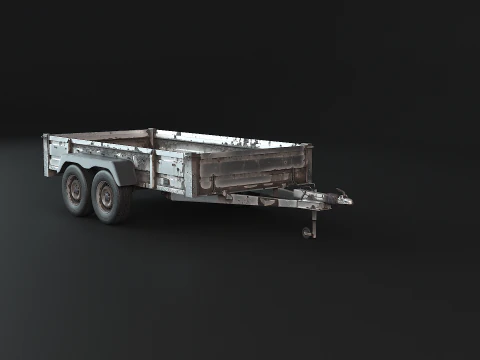 Rusted Cargo Trailer PBR 3D Model