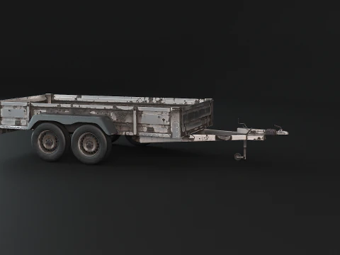 Rusted Cargo Trailer PBR 3D Model