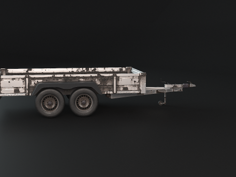 Paslanmış Kargo R&ouml;morku PBR 3D Model