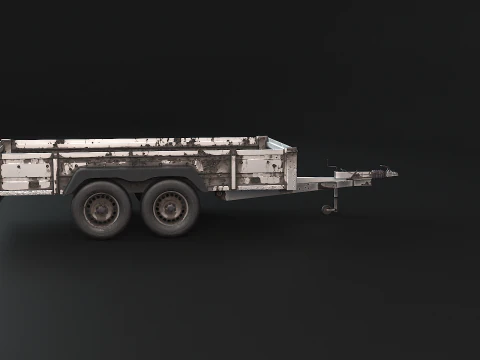 Rusted Cargo Trailer PBR 3D Model