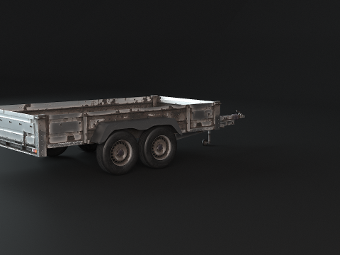 Paslanmış Kargo R&ouml;morku PBR 3D Model