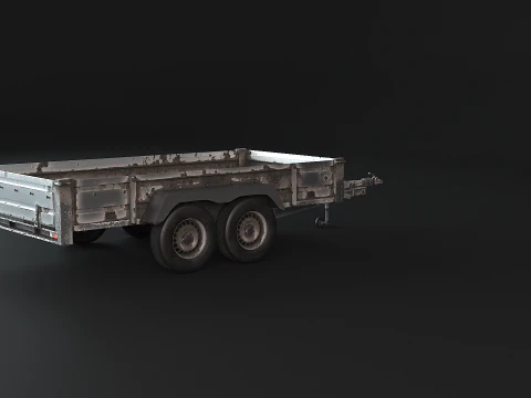 Rusted Cargo Trailer PBR 3D Model