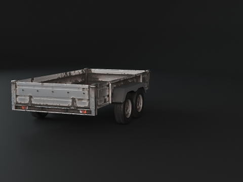 Paslanmış Kargo R&ouml;morku PBR 3D Model