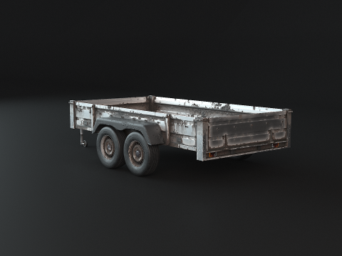Paslanmış Kargo R&ouml;morku PBR 3D Model