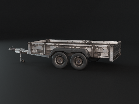 Paslanmış Kargo R&ouml;morku PBR 3D Model