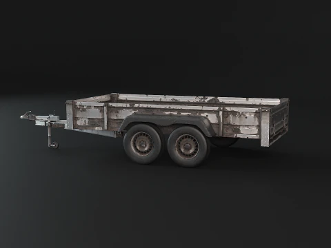 Rusted Cargo Trailer PBR 3D Model