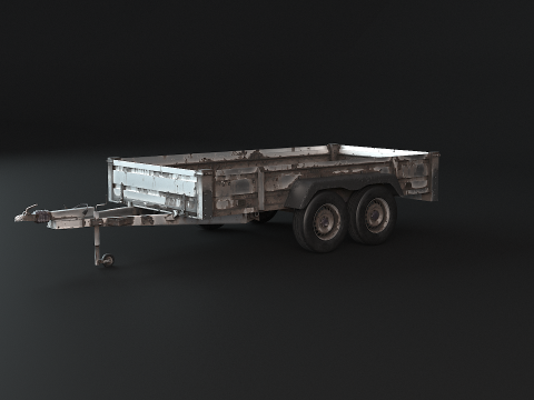 Paslanmış Kargo R&ouml;morku PBR 3D Model