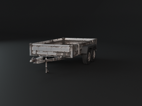 Paslanmış Kargo R&ouml;morku PBR 3D Model