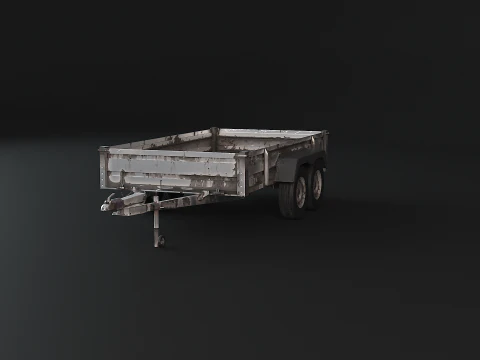 Rusted Cargo Trailer PBR 3D Model