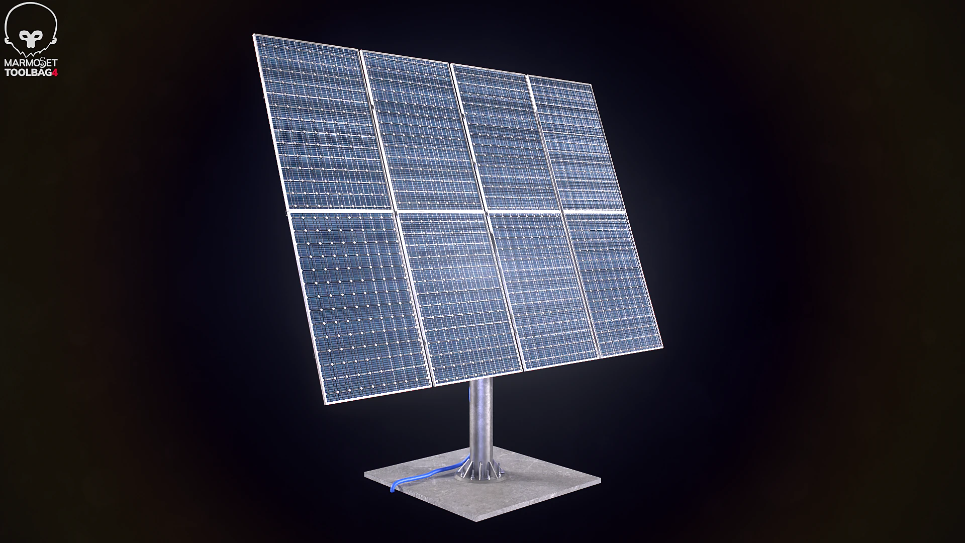 Pannello del sistema di tracciamento solare Modello 3D .c4d .max .obj .3ds .fbx .stl .blend 