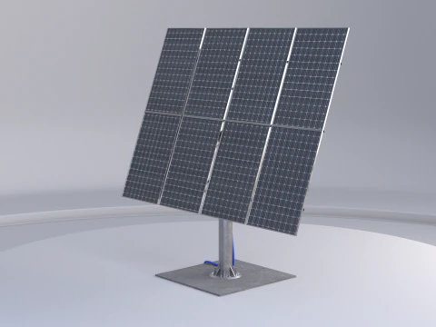 Pannello del sistema di tracciamento solare Modello 3D