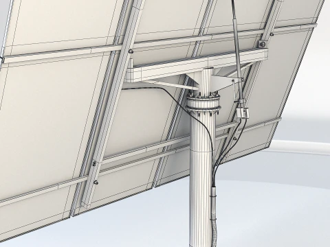Pannello del sistema di tracciamento solare Modello 3D