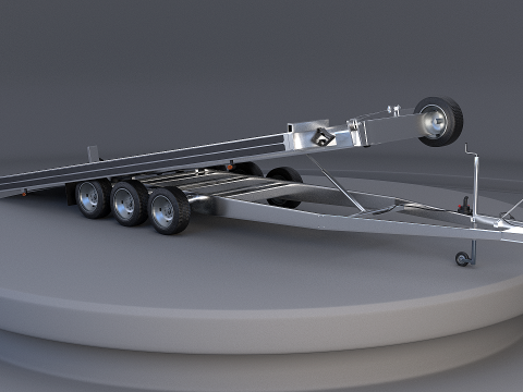Trzyosiowa przyczepa samochodowa Model 3D