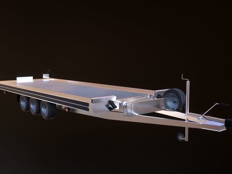 三轴汽车拖车 3D 模型