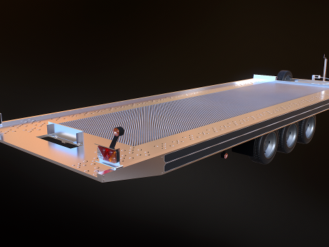 三轴汽车拖车 3D 模型