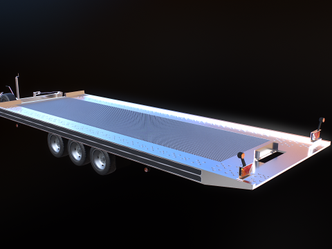 三轴汽车拖车 3D 模型