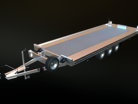 三轴汽车拖车 3D 模型