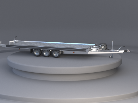 三轴汽车拖车 3D 模型