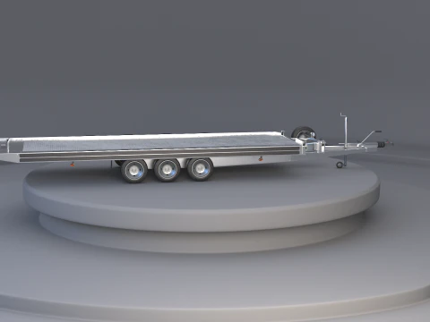 Three-axle Car Trailer 3D Model