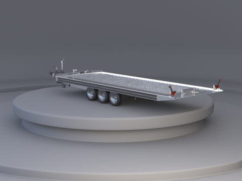 三轴汽车拖车 3D 模型