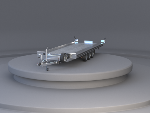 三轴汽车拖车 3D 模型