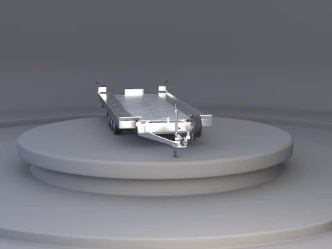 Three-axle Car Trailer 3D Model