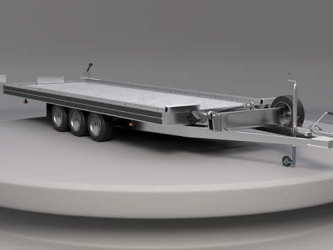 三轴汽车拖车 3D 模型