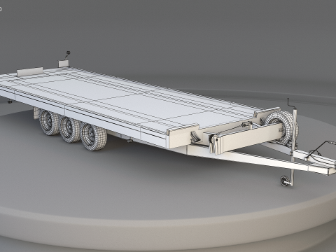 三轴汽车拖车 3D 模型