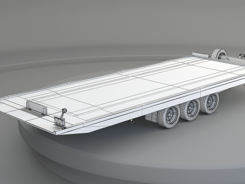 三轴汽车拖车 3D 模型