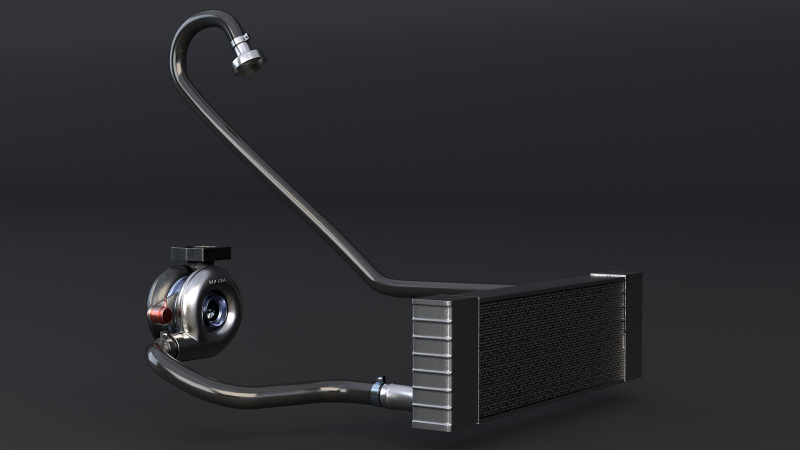 Sistem Turbocharger Model 3D .c4d .max .obj .3ds .fbx .stl .blend 